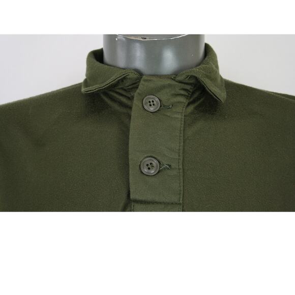 Vintage 80s Military Issue Green Heat Retentive Sleeping Polo Shirt Mens M - Picture 2 of 4